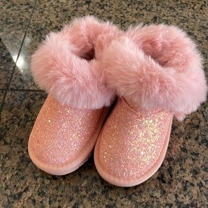 Pink glitter toddler shoes